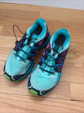 Salomon Women's Aqua and Purple Trail Running Shoes